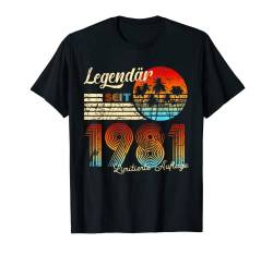 40. Geburtstag Geschenk Männer 40 Legendär Seit 1981 T-Shirt von Legendary Since Vintage 40 Jährigen Mann & Frau