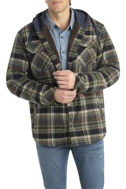 Legendary Whitetails Herren Camp Night Flanell-Hemdjacke mit Kapuze und Berber gefüttert Jacke, Union Plaid, L von Legendary Whitetails