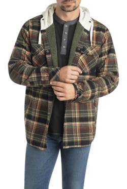 Legendary Whitetails Men's Big & Tall Camp Night Berber Lined Hooded Flannel Shirt Jacket, Stout Plaid, X-Large Big Tall von Legendary Whitetails