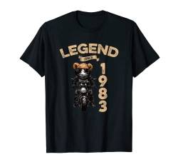 41. Geburtstag Jungen Kinder Legend since 1983 Teddybär T-Shirt von Legende since Spruch Moto Bike Teddy Geburtstag