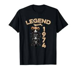 50. Geburtstag Herren Damen Legend since 1974 Teddybär T-Shirt von Legende since Spruch Moto Bike Teddy Geburtstag