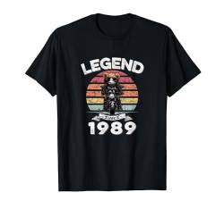Geburtstag Herren Damen Awesome Legend since 1989 Teddybär T-Shirt von Legende since Spruch Moto Bike Teddy Geburtstag