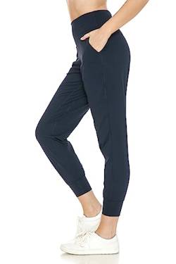 Leggings Depot Damen-Jogginghose mit Taschen, aktive Sweatpants für Frauen, leichte Loungehose, Marineblau, X-Groß von Leggings Depot