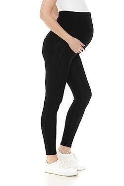 Leggings Depot Damen Schwangerschaft Jeans mit Taschen Bequeme Stretch Schwangerschaft Skinny Hose Denim Jeggings, schwarz, X-Groß von Leggings Depot