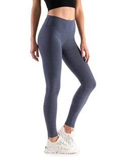 Leggings Empire Damen Leggings mit hoher Taille Schlankheits Gamaschen für Damen mit Panel Dehnbare Atmungsaktive Elastischer breiter Bund Plus Size 36-56 EU LWP Denim 50 EU von Leggings Empire