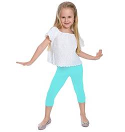 Leggings Empire Mädchen Leggings 3/4 Länge Schlicht Caprihose für Kinder Stretch Baumwolle Atmungsaktiv Ultraweich Kinder Bunte Kleidung Mint 11 Jahre von Leggings Empire