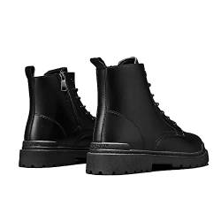 Legou Autumn boots men's British style black leather boots high top boots Black zipper 9 von Legou