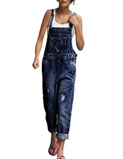 Legou Damen Jeanlatzhose Baumwolle Lang Lässige Lose Overalls in Blau L von Legou