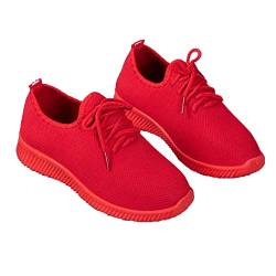 Legou Damen Schuhe Sommer Mesh Atmungsaktiv Freizeit Sneakers, rot, 39 1/3 EU von Legou