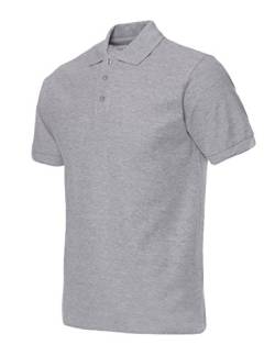 Legou Herren Poloshirt Kurzarm Stehkragen Polohemd Polo T-Shirt Kurzarm Figurbetont Grau XXL von Legou