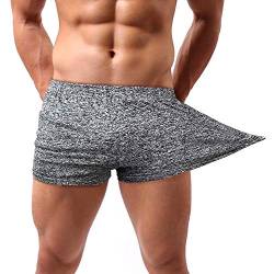 Lehmanlin Sport Shorts Herren Bodybuilding Kurze Shorts Workout Trainingsshorts Schnell Trocken 7,6CM Innennaht (Grau-L) von Lehmanlin