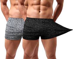 Lehmanlin Sport Shorts Herren Bodybuilding Kurze Shorts Workout Trainingsshorts Schnell Trocken 7,6CM Innennaht (schwarz&grau-XL) von Lehmanlin