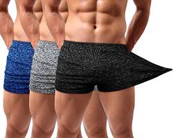 Lehmanlin Sport Shorts Herren Bodybuilding Kurze Shorts Workout Trainingsshorts Schnell Trocken 7,6CM Innennaht (schwarz&grau&blau-2XL) von Lehmanlin