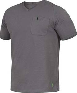 Flex-Line Herren Arbeits T-Shirt mit Brusttasche (2XL, Grau) von Leib Wächter