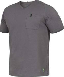 Flex-Line Herren Arbeits T-Shirt mit Brusttasche (3XL, Grau) von Leib Wächter