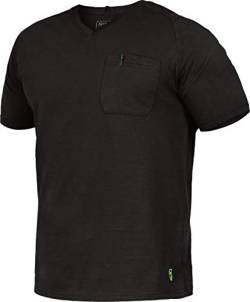 Flex-Line Herren Arbeits T-Shirt mit Brusttasche (3XL, Schwarz) von Leib Wächter