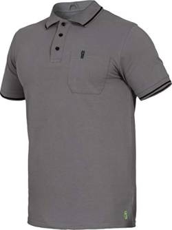Flex-Line Polo-Shirt Arbeitspolo mit Brusttasche (3XL, Grau) von Leib Wächter