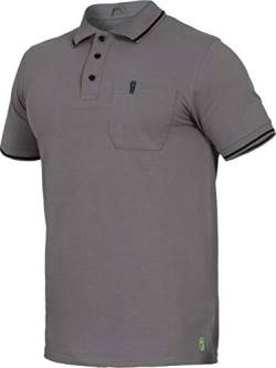 Flex-Line Polo-Shirt Arbeitspolo mit Brusttasche (5XL, Grau) von Leib Wächter