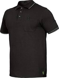 Flex-Line Polo-Shirt Arbeitspolo mit Brusttasche (L, Schwarz) von Leib Wächter