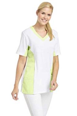 Leiber Women's Scrubs 2-Pocket Top, bicolour design, Colour: Green, Size: M von Leiber