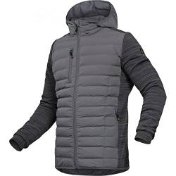 Leibwächter Hybridjacke Winterjacke Übergangsjacke Jacke Casual Line mit Kapuze (L, grau) von Leibwächter