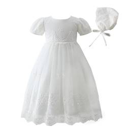 Leideur Baby Girl Taufkleid Lang Segenskleider Weiß Formale Brautkleider Besondere Anlässe Kleid für Neugeborene (Weiß, 18 Monate) von Leideur