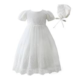 Leideur Baby Girl Taufkleid Lang Segenskleider Weiß Formale Brautkleider Besondere Anlässe Kleid für Neugeborene (Weiß, 24 Monate) von Leideur