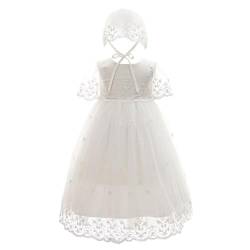Leideur Baby Girl Taufkleid Lang Segenskleider Weiß Formale Brautkleider Besondere Anlässe Kleid für Neugeborene (Weiß 2, 12 Monate) von Leideur
