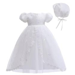 Leideur Baby Girl Taufkleid Lang Segenskleider Weiß Formale Brautkleider Besondere Anlässe Kleid für Neugeborene (Weiß 4, 24 Monate) von Leideur