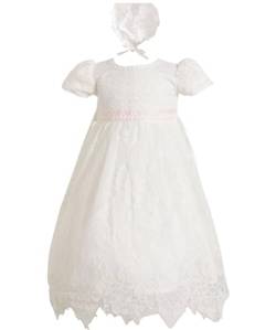 Leideur Taufkleider für Baby Mädchen Weiße Taufe Segenskleider Taufkleider (12 Monate, Weiß) von Leideur