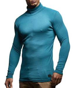 Herren Rollkragenpullover Pullover Rollkragen Hoodie T-Shirt Slim Fit (S, Grün) von Leif Nelson