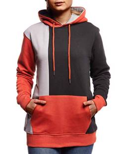 Leif Nelson Damen Pullover Hoodie Pulli mit Kapuze Kapuzenpullover für Frauen Oberteile Longsleeve Sweatshirt Langarm Slim Fit LN0538 Größe S Schwarz von Leif Nelson