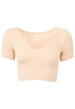 Leif Nelson Damen Seamless Crop Top Kurzarm Fitness Top Seamless Damen von Leif Nelson