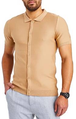 Leif Nelson Herren Hemd Kurzarm Sommer T-Shirt Strandhemd Männer Freizeithemd Kurzarmhemd Jungen Sommerhemd Basic Shirt Freizeit Sweater LN7675 Braun Größe M von Leif Nelson