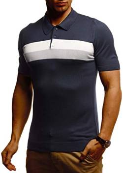 Leif Nelson Herren Polo Shirts Sommer T-Shirt Poloshirt Slim Fit aus Feinstrick Cooles Basic Männer Polo-Shirt Jungen Kurzarmshirt Sweater Kurzarm LN7450 Blau Small von Leif Nelson