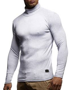 Leif Nelson Herren Rollkragenpullover Pullover Rollkragen Hoodie Slim Fit (Grau; Medium) von Leif Nelson