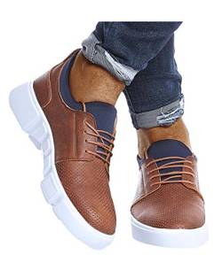 Leif Nelson Herren Schuhe für Freizeit Sport Freizeitschuhe Männer weiße Sneaker Sommer Coole Elegante Sommerschuhe Sportschuhe Weiße Schuhe für Jungen Winterschuhe Halbschuhe LN202 43 Braun von Leif Nelson