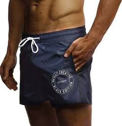 Leif Nelson Herren Sommer Badehosen Badeshorts Schwimmhose Schwimmshorts Beachshorts Strand Shorts Kurze Hosen Freizeithosen Jogginghose Cargo Hose Bermuda Chino LN9210; XX-Large; Dunkel Blau von Leif Nelson