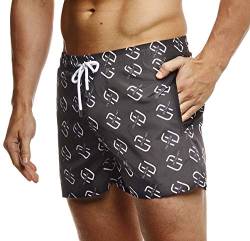 Leif Nelson Herren Sommer Badeshorts mit Taschen Männer Badehose Schwimmshorts Herren Schwimmhose-Beachshorts Jungen Strand Shorts Kurze Hosen Cargo Bermuda Chino LN92500 Schwarz Small von Leif Nelson