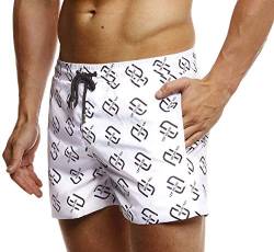 Leif Nelson Herren Sommer Badeshorts mit Taschen Männer Badehose Schwimmshorts Herren Schwimmhose-Beachshorts Jungen Strand Shorts Kurze Hosen Cargo Bermuda Chino LN92500 Weiß X-Large von Leif Nelson