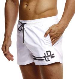 Leif Nelson Herren Sommer Badeshorts mit Taschen Männer Badehose Schwimmshorts Herren Schwimmhose-Beachshorts Jungen Strand Shorts Kurze Hosen Cargo Bermuda Chino LN92525 Weiß XX-Large von Leif Nelson