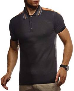 Leif Nelson Herren Sommer T-Shirt Poloshirt Slim Fit aus Feinstrick Cooles Basic Männer Polo-Shirt Crew Neck Jungen Kurzarmshirt Polo Shirt Sweater Kurzarm LN7340 Schwarz Large von Leif Nelson