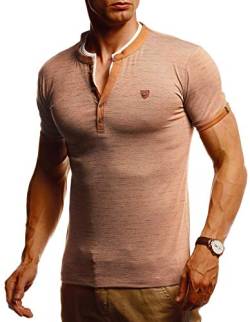 Leif Nelson Herren Sommer T-Shirt Rundhals Ausschnitt Slim Fit Cooles weißes schwarzes Basic Männer T-Shirt Crew Neck Jungen Kurzarmshirt O-Neck Kurzarm LN55175 Camel Beige X-Large von Leif Nelson