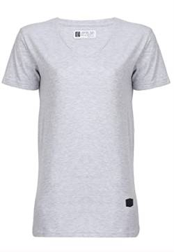 Leif Nelson Herren Sommer T-Shirt V-Ausschnitt Slim Fit Baumwolle-Anteil Basic Männer T-Shirt V-Neck Hoodie-Sweatshirt Kurzarm lang LN6372 Grau XX-Large von Leif Nelson