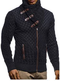 Leif Nelson Herren Strickjacke (Grau, Größe 3XL) mit Reißverschluss Regular Fit, Männer Cardigan Langarm Design, ideal für Casual und Business-Looks von Leif Nelson