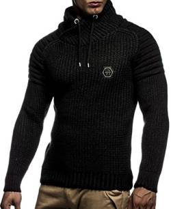 Leif Nelson Herren Strickpullover Khaki mit Schalkragen/Hochwertiger Winterpullover in Regular Fit, ideal für Casual und Business, Langarm Größe 3XL von Leif Nelson