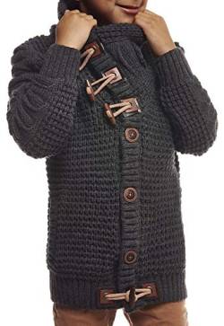 Leif Nelson Kinder Jungen Strickjacke Cardigan Schwarze Jacke für Winter Winterjacke Übergangsjacke Freizeitjacke Kinderjacken Langarm Schalkragen LN5585K 6-7 Anthrazit von Leif Nelson