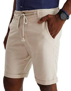 Leif Nelson Kurze Hose Herren Bermuda Leinen Shorts Leinenhose Stoffhose Leinenshorts Männer Sommerhose Jungen Freizeithose LN9490 Beige S von Leif Nelson