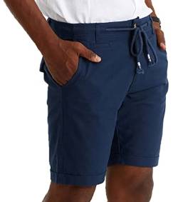 Leif Nelson Kurze Hose Herren Bermuda Leinen Shorts Leinenhose Stoffhose Leinenshorts Männer Sommerhose Jungen Freizeithose LN9490 Blau XXL von Leif Nelson