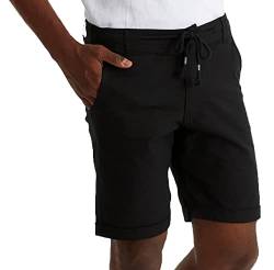 Leif Nelson Kurze Hose Herren Bermuda Leinen Shorts Leinenhose Stoffhose Leinenshorts Männer Sommerhose Jungen Freizeithose LN9490 Schwarz L von Leif Nelson